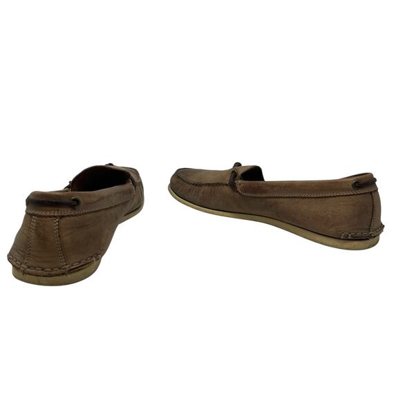 John Varvatos USA Leather Driving Loafers Brown Metal Bit Moc Toe‎ Mens 10M
